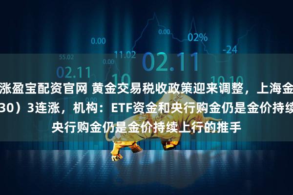 涨盈宝配资官网 黄金交易税收政策迎来调整，上海金ETF（159830）3连涨，机构：ETF资金和央行购金仍是金价持续上行的推手